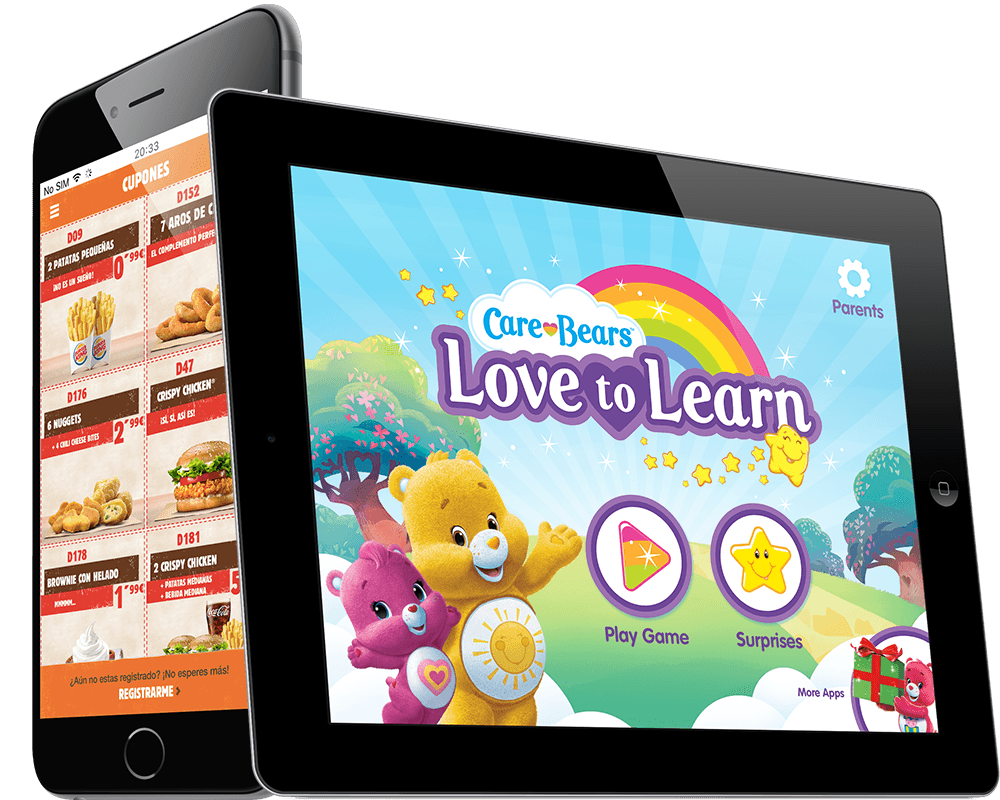 Mobile development from Airtouch IOS Android Apps Phone Tablet Ipad Burger King Carebears American Greetings