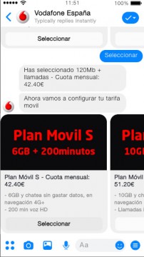 Vodafone Spain Chatbot Development for Facebook Messenger by Airtouch