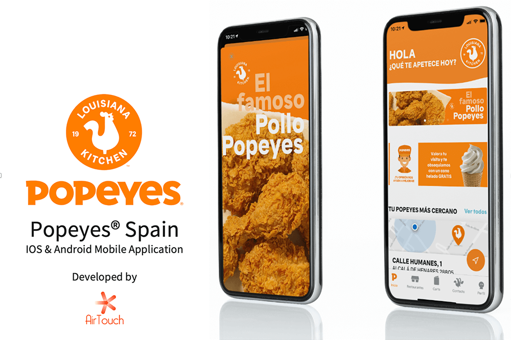 Popeyes Spain iOS & Android Mobile Application Development by Airtouch