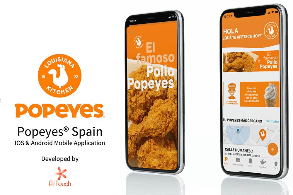 Popeyes® Spain iOS & Android Mobile Applications Developed by Airtouch